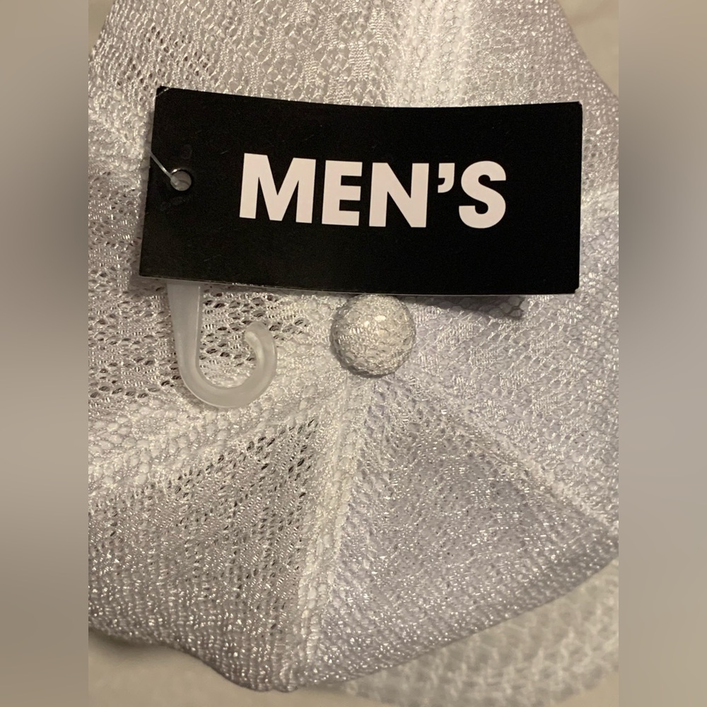 Blank White Mesh Lace hat with Tags - Picture 5 of 8